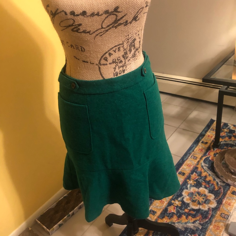 Anthropologie Maeve felted wool trumpet skirt